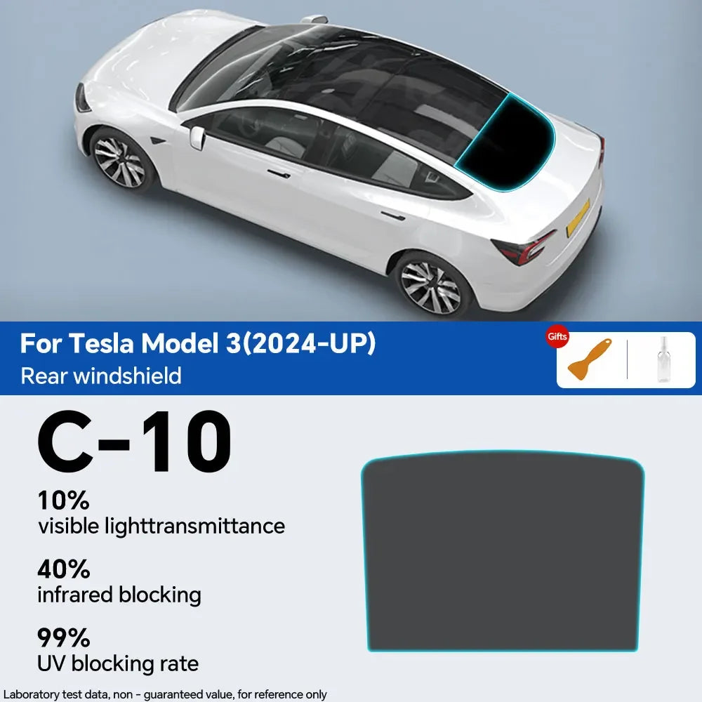 For Tesla Model 3 UP Pre-cut Window Privacy Tint Film One Way Solar UV Protector Heat Rejection Car Glass Sticker Summer