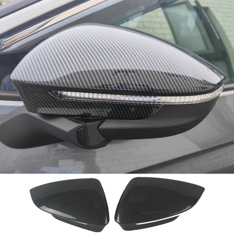 Car Mirror Cover for Audi Q4 e-tron F4 Sportback 2022~2026 ABS Carbon Fiber Black Trim Rearview Mirror Sticker Part Accessories