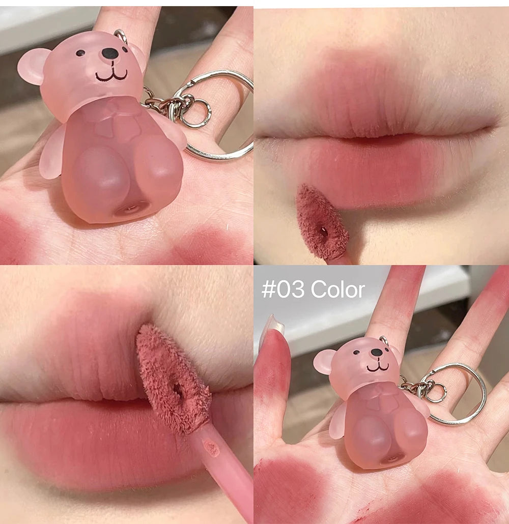 ART VALUE Sevimli Ayıcık Dudak Kili – Mat, Uzun Kalıcı, Anahtarlık Tasarımlı Lip Gloss