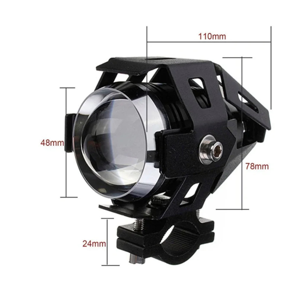 Motorcycle Headlight Fog Lights Super Bright Abgle Eyes Additional Spotlights U7 LED Driving Fog Spot Light with Switch 12V