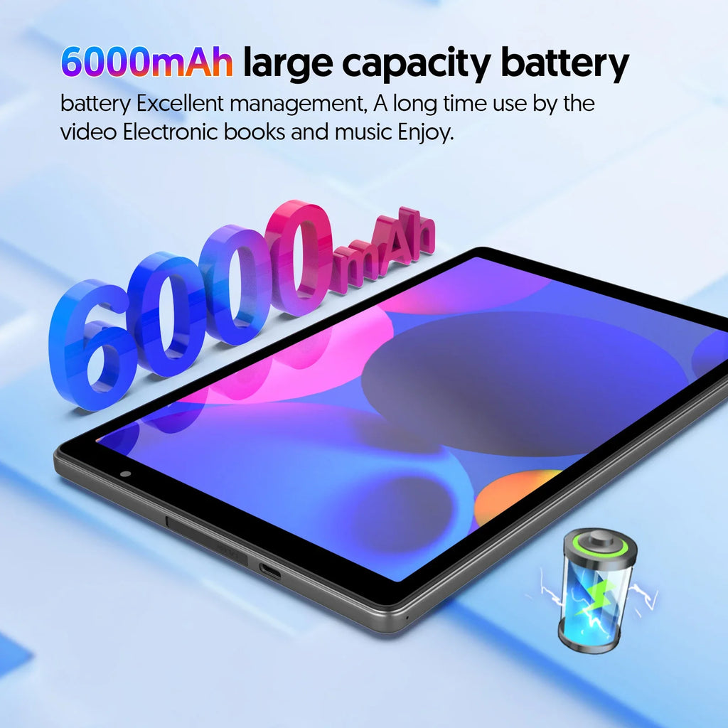Android 14 Tablet 10 İnç - Dört Çekirdekli İşlemci, 5G WiFi, 4GB RAM + 32GB ROM, 1280x800 Ekran, 6000mAh Pil