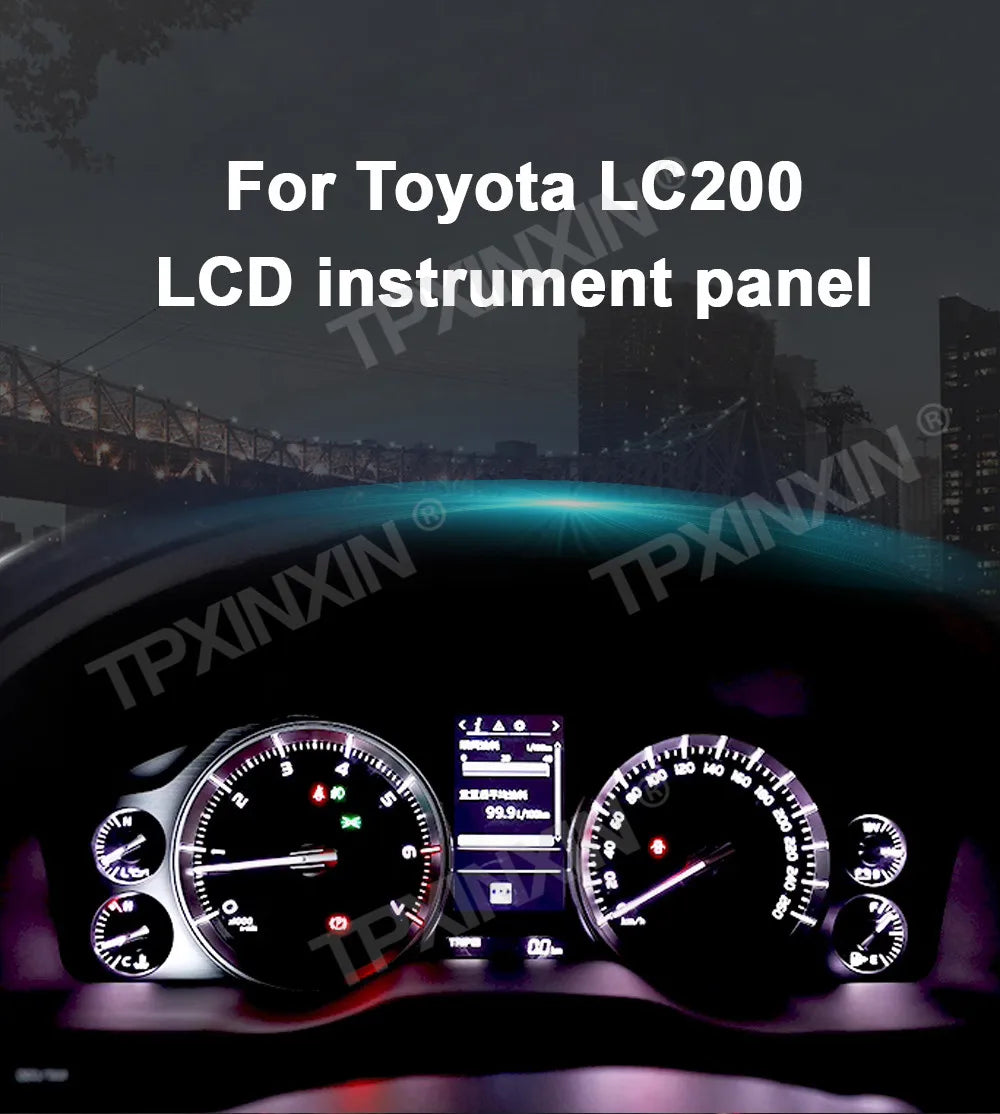 Car Digital Cluster For Toyota Land Cruiser 200 LC200 2008-2020 LCD Instrument Panel Virtual Cockpit Dashboard Speedometer TPMS