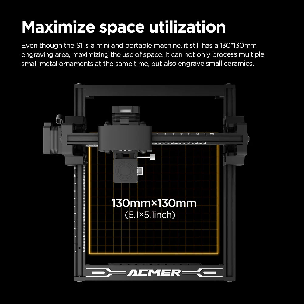 ACMER S1 Mini Portable Laser Engraving Machine DIY Laser Cut Engraver For Engrave Logo Wood Painted Metal Acrylic Glass Leather
