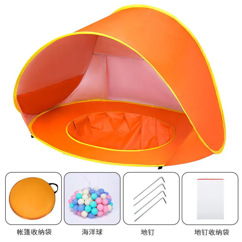 Outdoor Children's Camping Shade Beach Tent Water Storage Foldable Quick Open Beach Pool