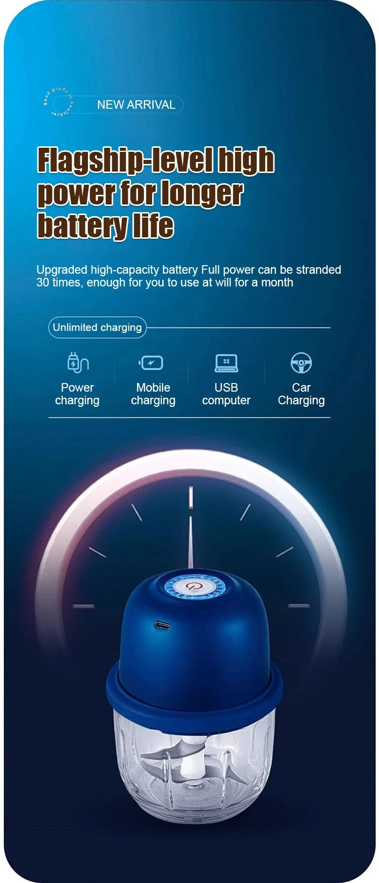 Elektrikli Sarımsak ve Soğan Doğrayıcı 260ml - 1 Tuşa Basış, Çok Fonksiyonlu Mutfak Robotu, Et Kıyma Makinesi
