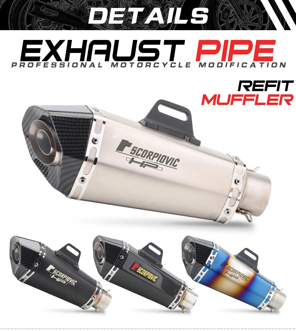 Factory Hot Selling CH-Universal Motorcycle Exhaust  New Condition For Cbr400 Z400 Gsx250 R6 MT15 R3 R25
