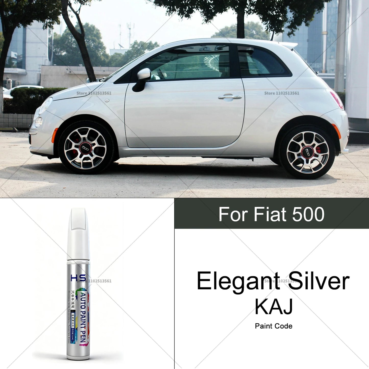 For Fiat 500 Car Paint Repair Pen Touch Up Scratch Remover DIY Auto Accessories Black Red White Silver Grey Yellow Orange Brown