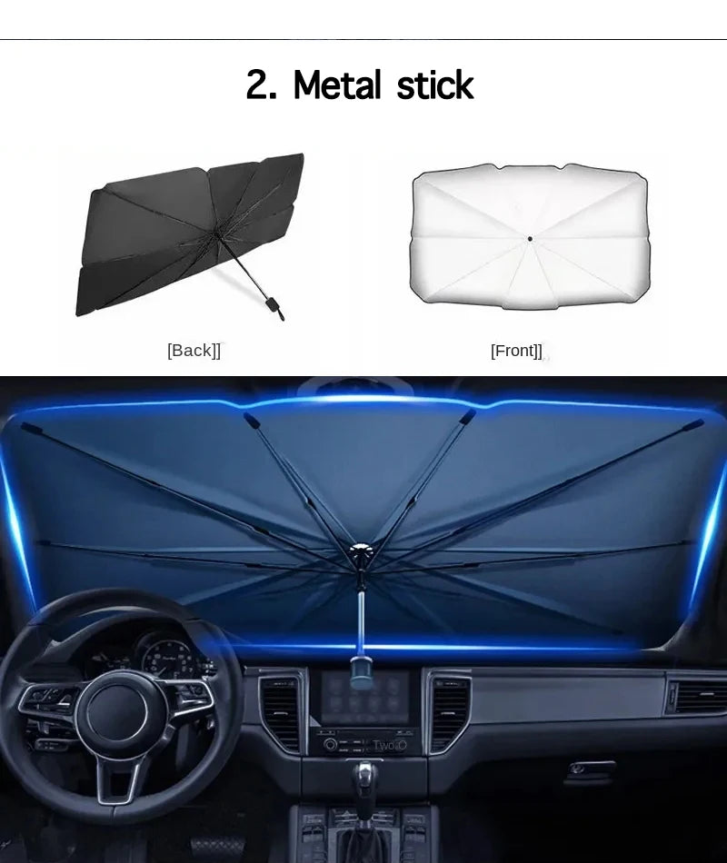 2024 Car Windshield Sun Shade Umbrella Foldable Sunshade Front Window Cover for UV Block Heat Protection Protector Parasol