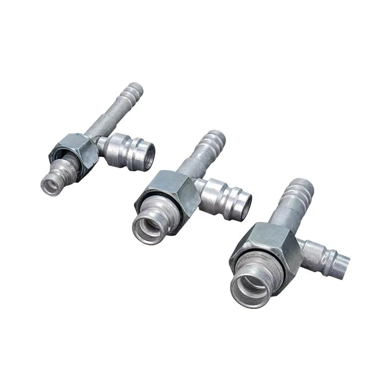 #6 #8 #10 Car Air Conditioning Gas-jet Fittings Aluminium Straight / 90 Degree Joint with Gas filling nozzle fittings R134a Auto