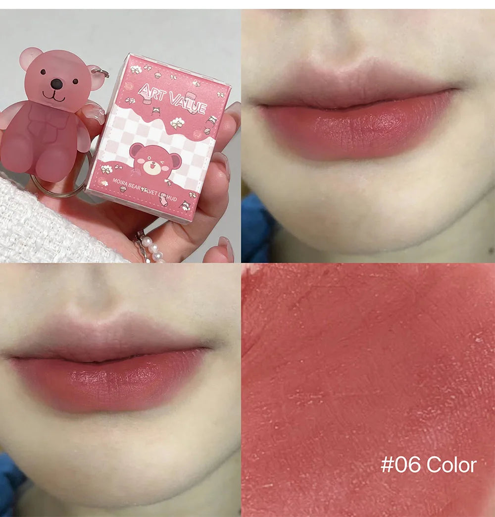 ART VALUE Sevimli Ayıcık Dudak Kili – Mat, Uzun Kalıcı, Anahtarlık Tasarımlı Lip Gloss