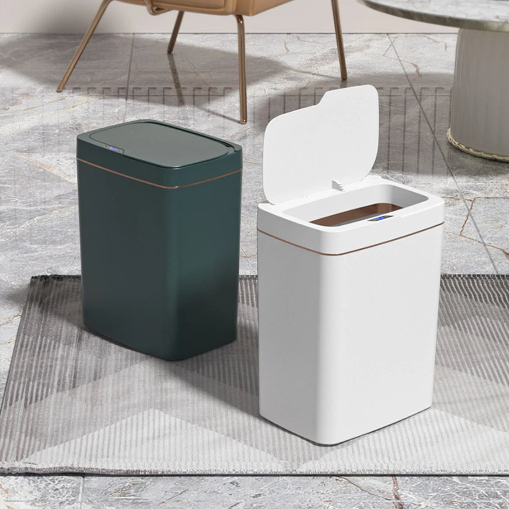 15/18L Akıllı Sensörlü Çöp Kutusu - Su Geçirmez, Dokunmasız, Sessiz Elektrikli - Mutfak, Banyo, Yatak Odası