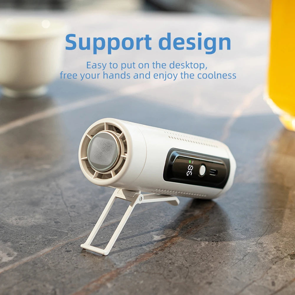 Tragbarer Nackenventilator 3000mAh – 199 Geschwindigkeitsstufen, USB wiederaufladbar, Taschenventilator für den Sommer