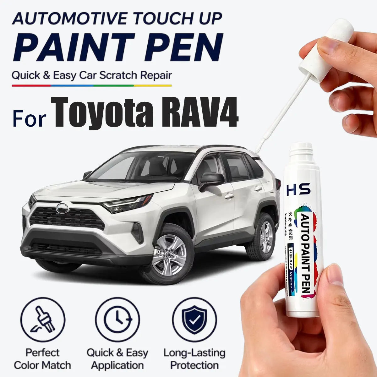 For Toyota RAV4 Car Paint Repair Pen Restores Original Factory Paint Finish Blue 8X8 White 070 Red Black 209 Uraban Khyaki Gray
