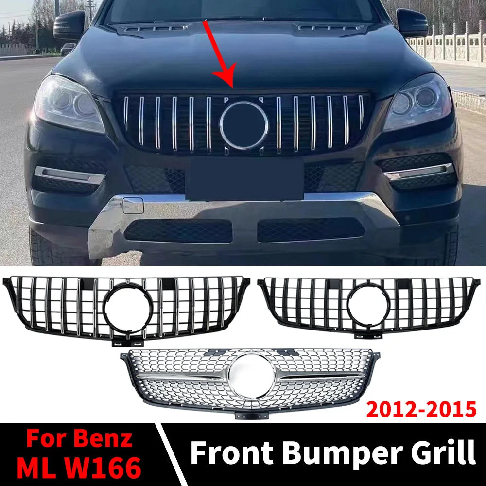 Front Inlet Grille Mask Grid Grill Sport Tuning Mesh Body Kit For Mercedes 2012-2015 Benz ML W166 Like ML320 ML350 ML400 Style