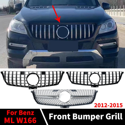 Front Inlet Grille Mask Grid Grill Sport Tuning Mesh Body Kit For Mercedes 2012-2015 Benz ML W166 Like ML320 ML350 ML400 Style