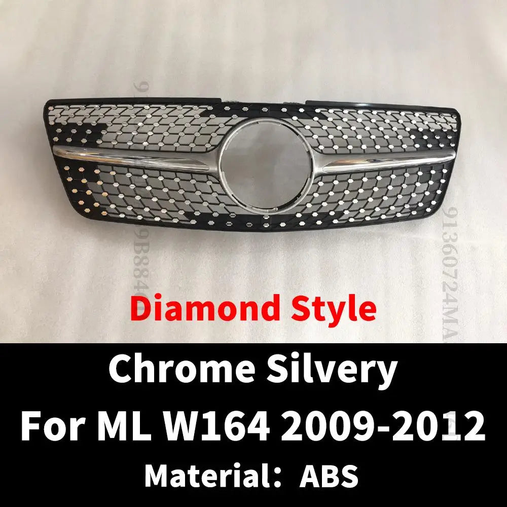 Diamond GT Style Front Hood Grille Racing Bumper Grill For Mercedes Benz ML W164 2005-2011 like ML350 ML300 ML500 ML550 Tuning