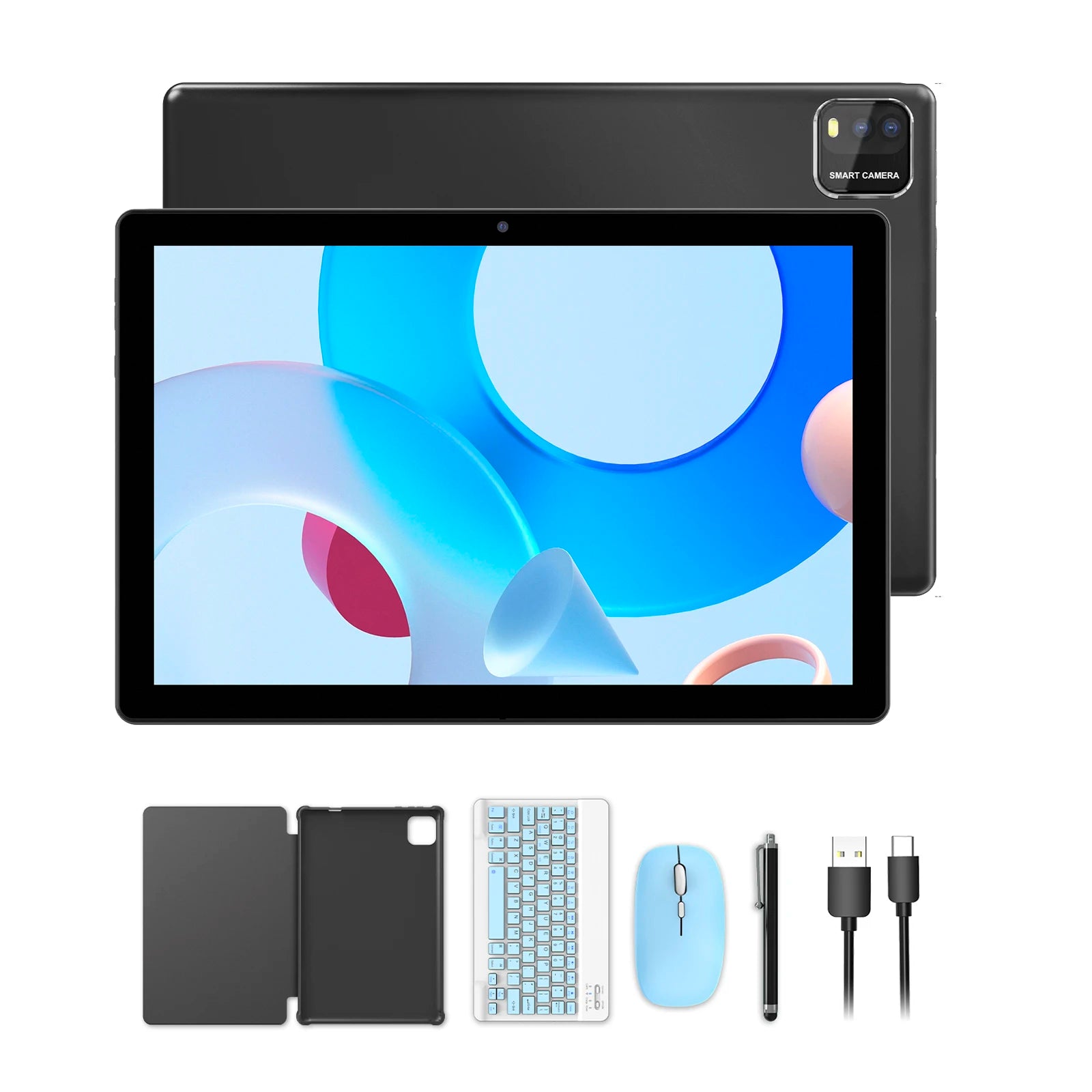 BAKEN 10 İnç Android 15 Tablet - Dört Çekirdekli, 12GB RAM + 64GB Depolama, 5G WiFi, 1280x800 Çift Kamera