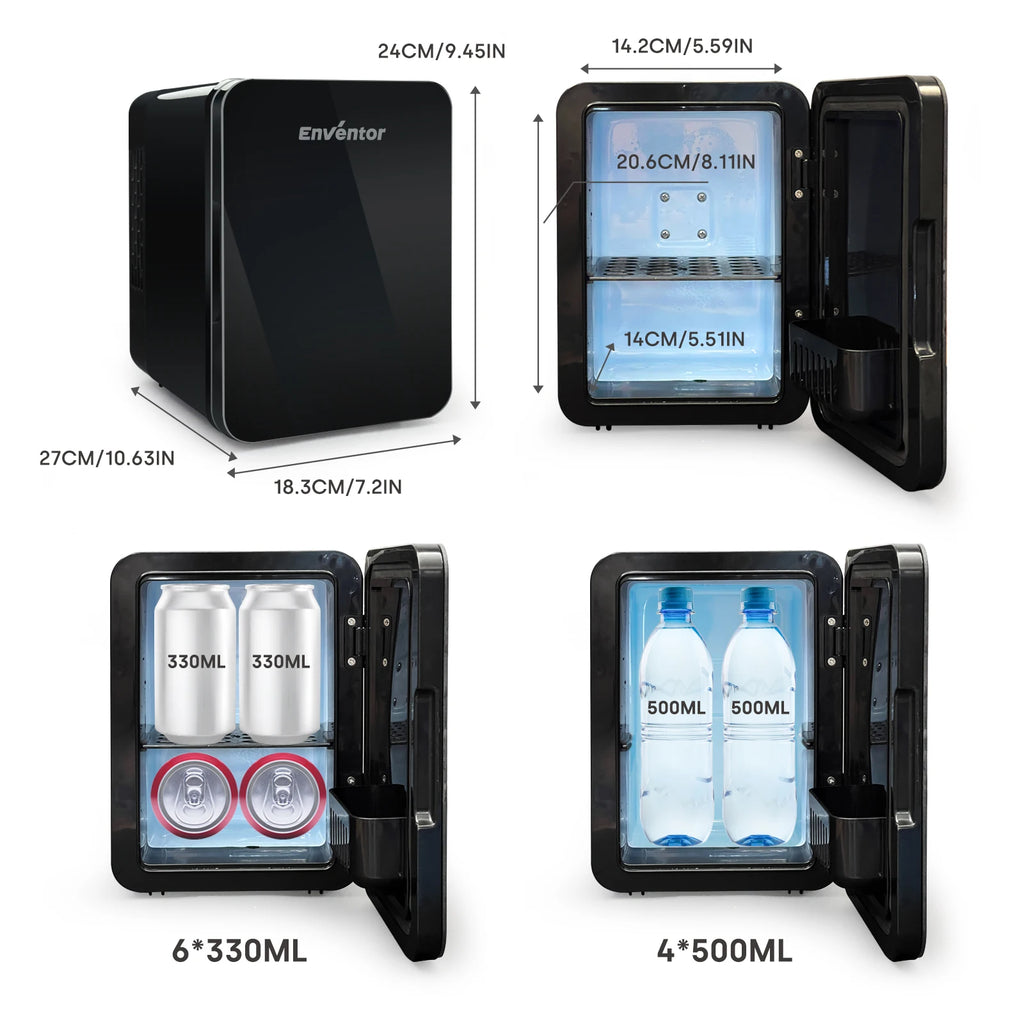 Enventor 4L Mini Buzdolabı - Taşınabilir, Araba/Kamp, Cilt Bakımı, Soğutucu ve Isıtıcı, Yaz Seyahati