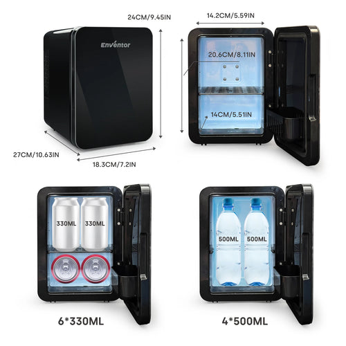 Enventor 4L Mini Buzdolabı - Taşınabilir, Araba/Kamp, Cilt Bakımı, Soğutucu ve Isıtıcı, Yaz Seyahati