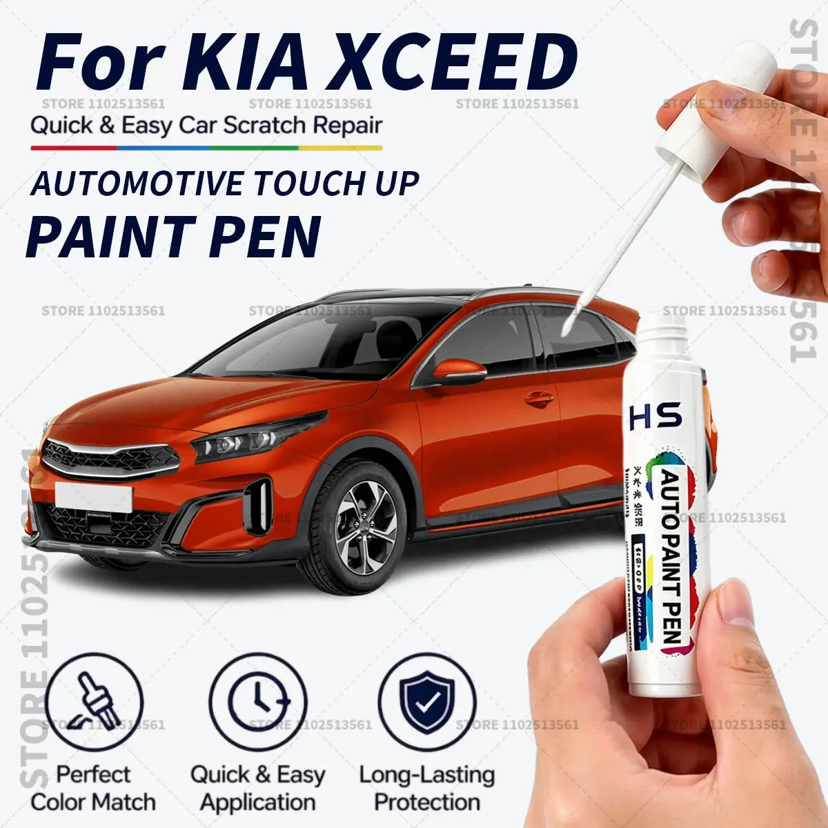 Car Paint Repair Pen Touch Up Paint Brush Scratch Remover for Deep Scratches and Marks For KIA XCEED Blue White Black Yellow Red
