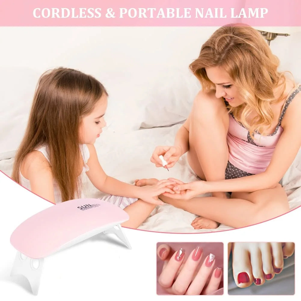 Mini UV LED Tırnak Kurutma Lambası 6W – Taşınabilir Jel Oje Kurutucu, 45s/60s Zamanlayıcı, USB Bağlantılı