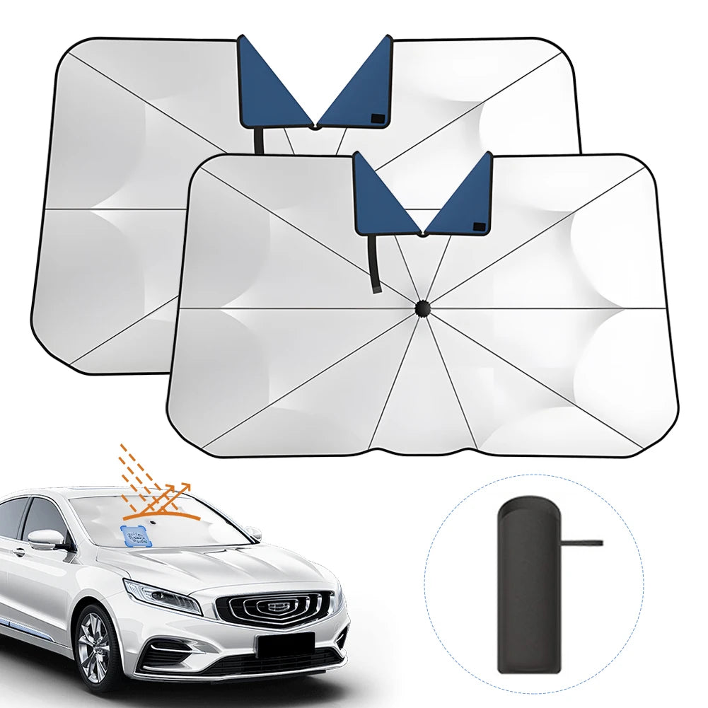 360° Rotatable Car Sunshade Windshield Umbrella Bendable Handle UV Protection Front Window Sunshade Summer Car Accessory