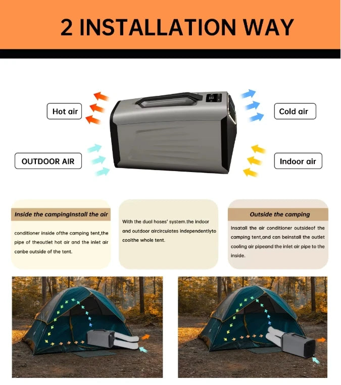 Most Popular 5200Btu Durable Outdoor Camping Caravan Portable Aircon Car Tent Mobile Mini Portable Air Conditioner