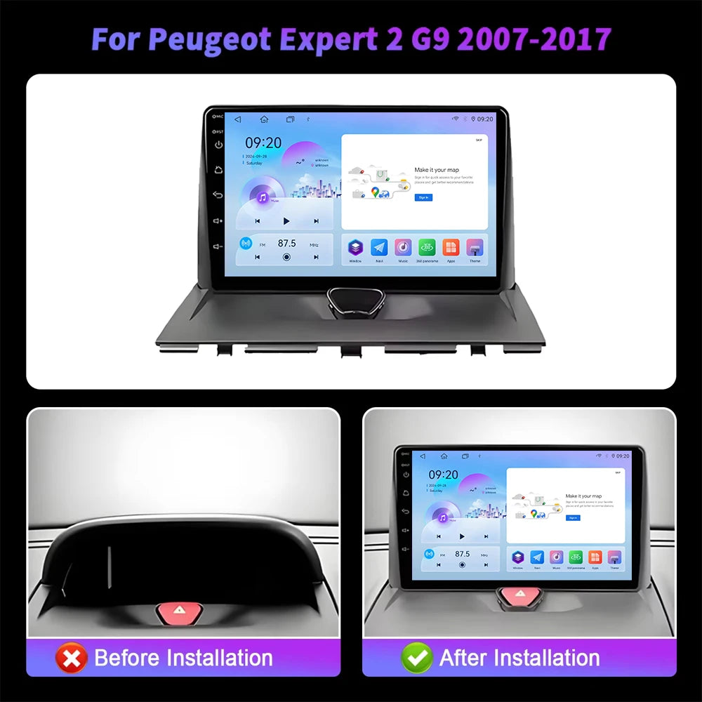 Car Radio Carplay For Peugeot Expert 2 G9 For Citroen Jumpy For Fiat Scudo For Toyota Proace 2007-2017 Navigation GPS No 2din 4G