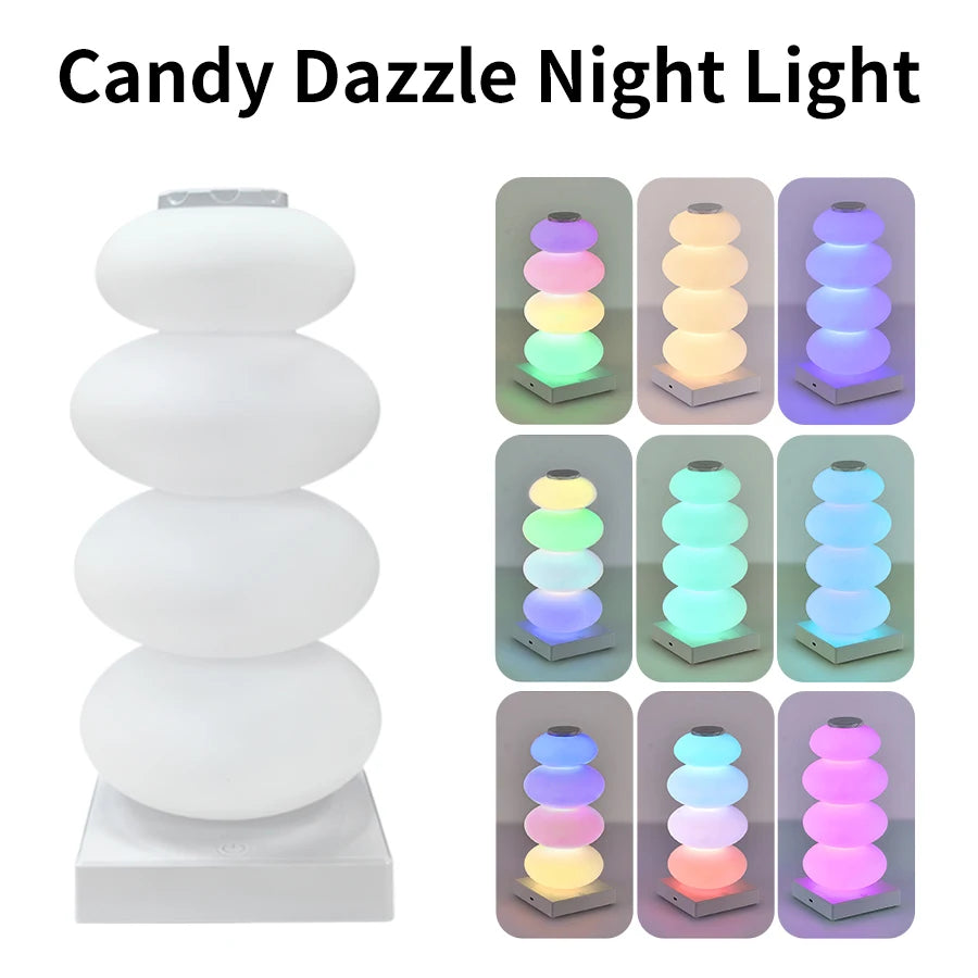 Şarj Edilebilir RGB LED Gece Lambası - 16 Renk, Dokunmatik, Masa Lambası, Yatak Odası/Bar/Parti Dekorasyonu
