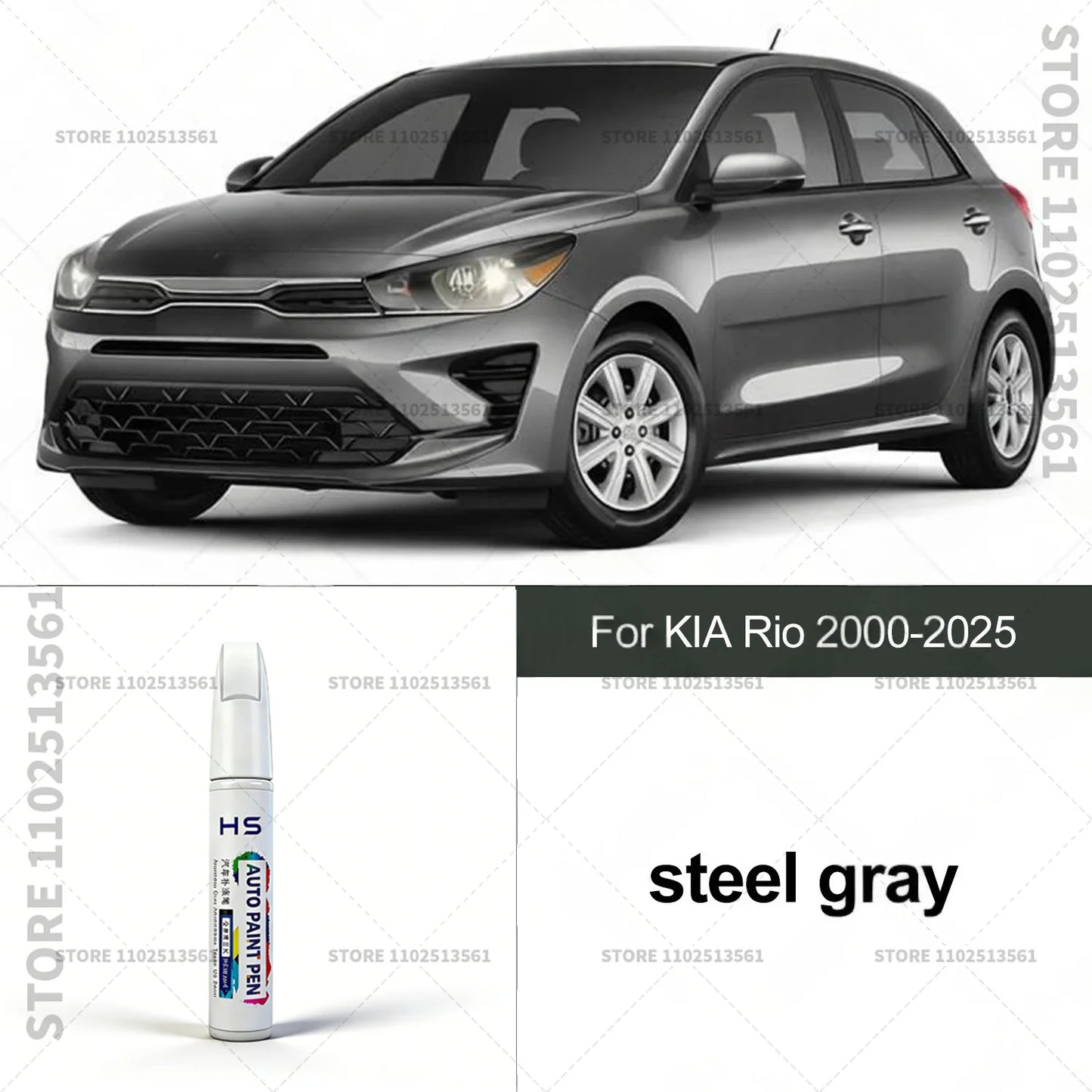 Touch Up Paint Pen for Car Scratch Repair Quick Dry Auto Paint Brush for Minor Paint Damage For KIA Rio 2000-2025 White Silver