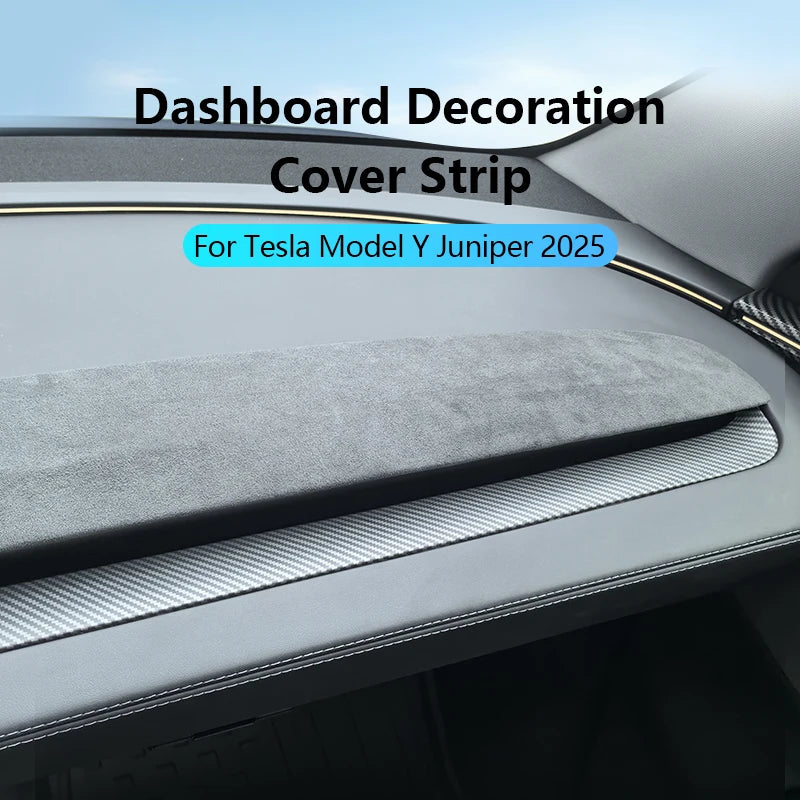 Instrument Panel Trim Strip For Tesla Model Y Juniper 2025 Model 3 Highland 2024-2025 ABS Dashboard Decoration Cover Accessories