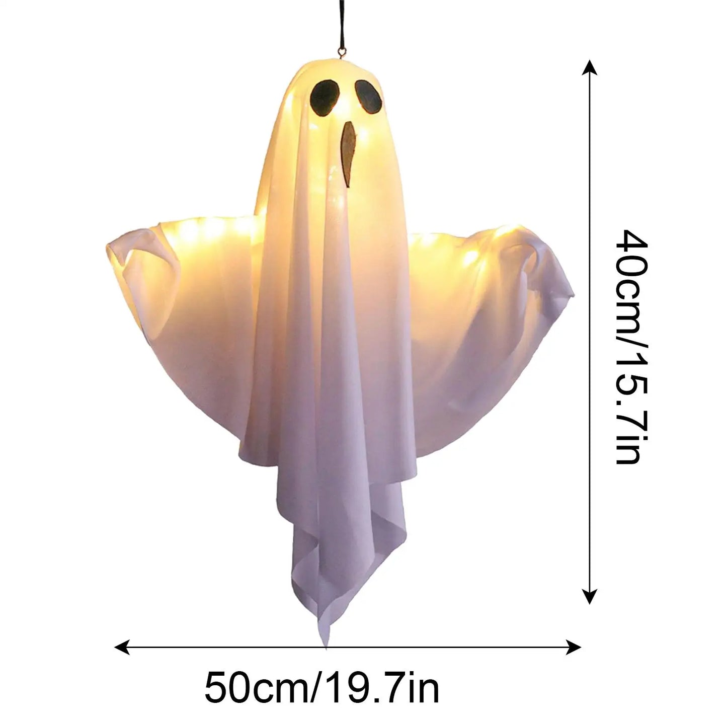 Light Up Halloween LED Ghost Hangs Decoration White Flying Ghosts Tree Ornaments Halloween Pendant For House Party Supplies