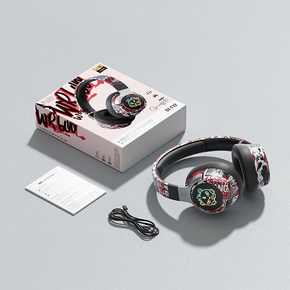 Kablosuz Gaming Kulaklık Bluetooth 5.3 – RGB Işıklı, Düşük Gecikme, Gürültü Önleyici Mikrofonlu