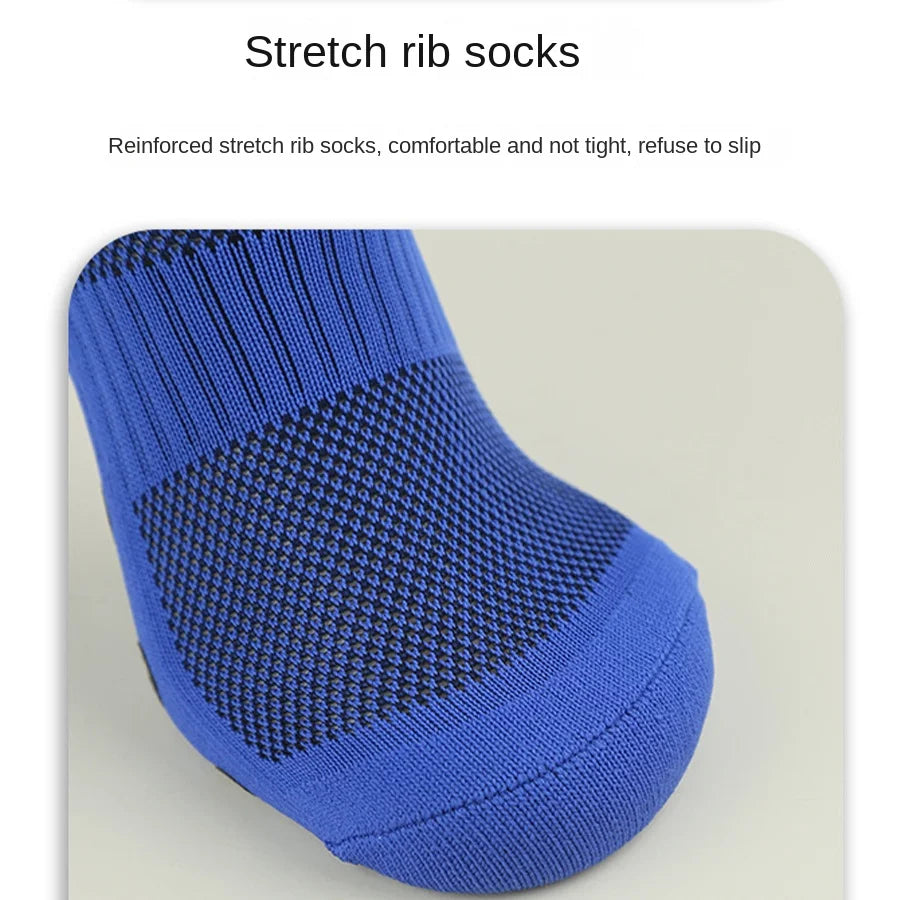 Football socks, men's mid length sports socks, running socks, anti slip thick towel bottom, wear-resistant