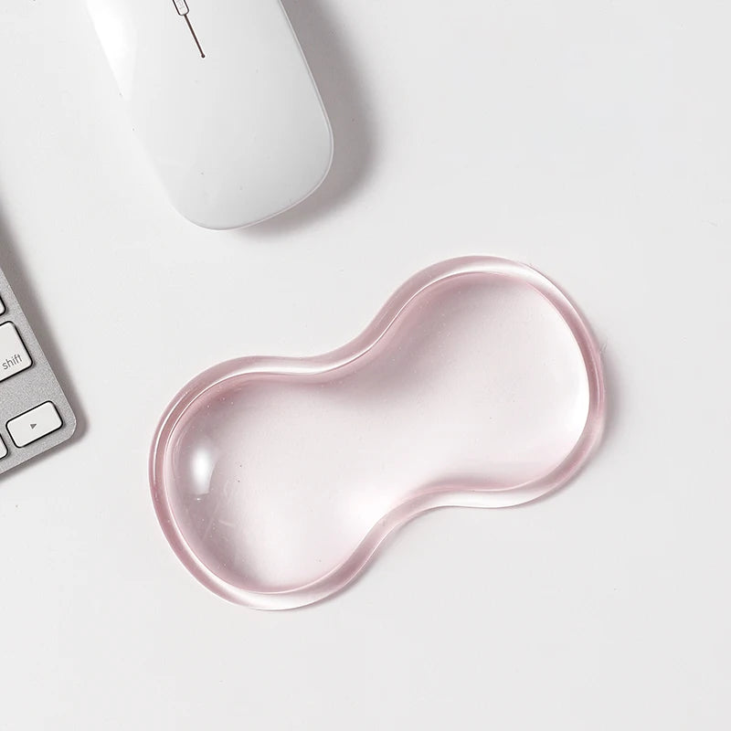 Bilek Destekli Mouse Pad - Kaydırmaz Silikon Şeffaf Klavye Bilekliği Masaüstü Ofis Oyun