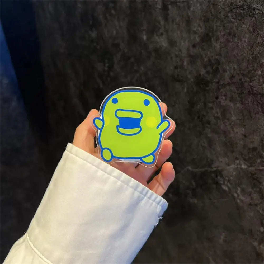 Tamagotchi Stili Şeffaf Manyetik Telefon Tutucu - Katlanabilir PVC Masa Standı