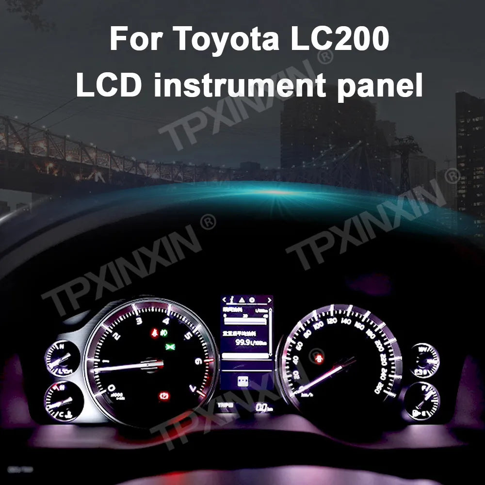 Car Digital Cluster For Toyota Land Cruiser 200 LC200 2008-2020 LCD Instrument Panel Virtual Cockpit Dashboard Speedometer TPMS