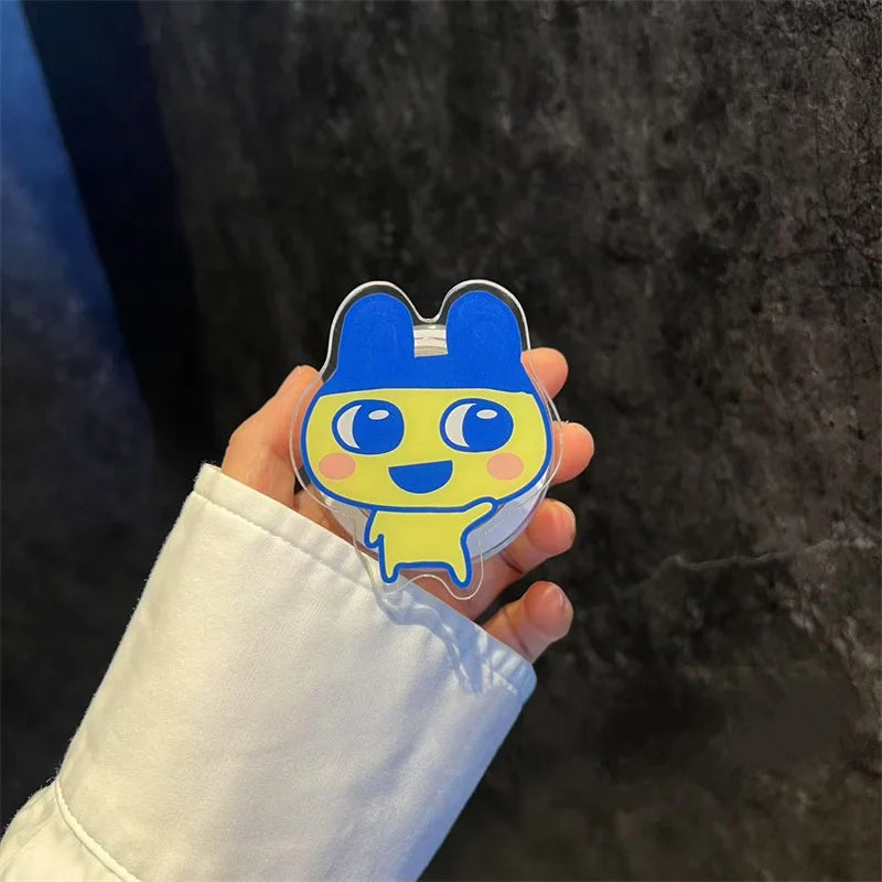 Tamagotchi Stili Şeffaf Manyetik Telefon Tutucu - Katlanabilir PVC Masa Standı