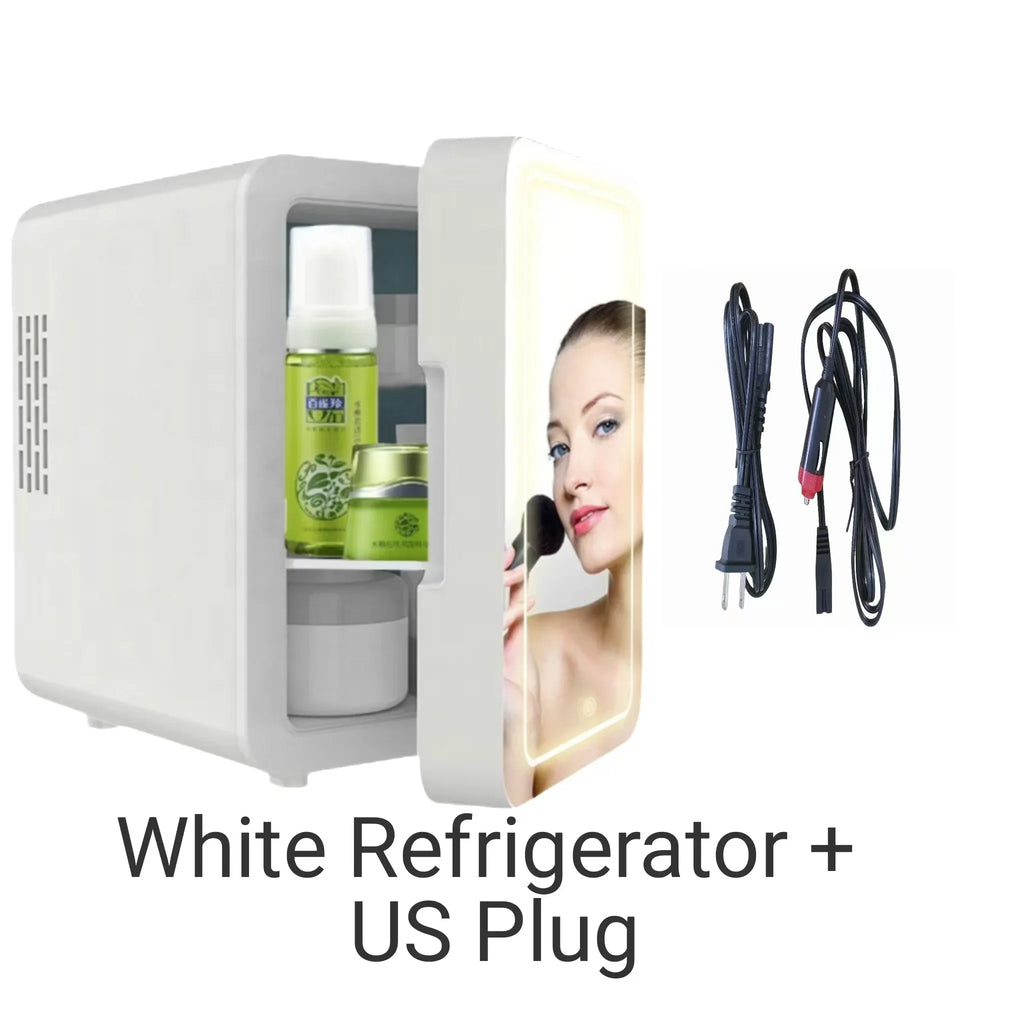 4L Mini Buzdolabı - Araba/Ev Kullanımı, Kozmetik/Cilt Bakımı, LED Aynalı, Sessiz Soğutma, Taşınabilir