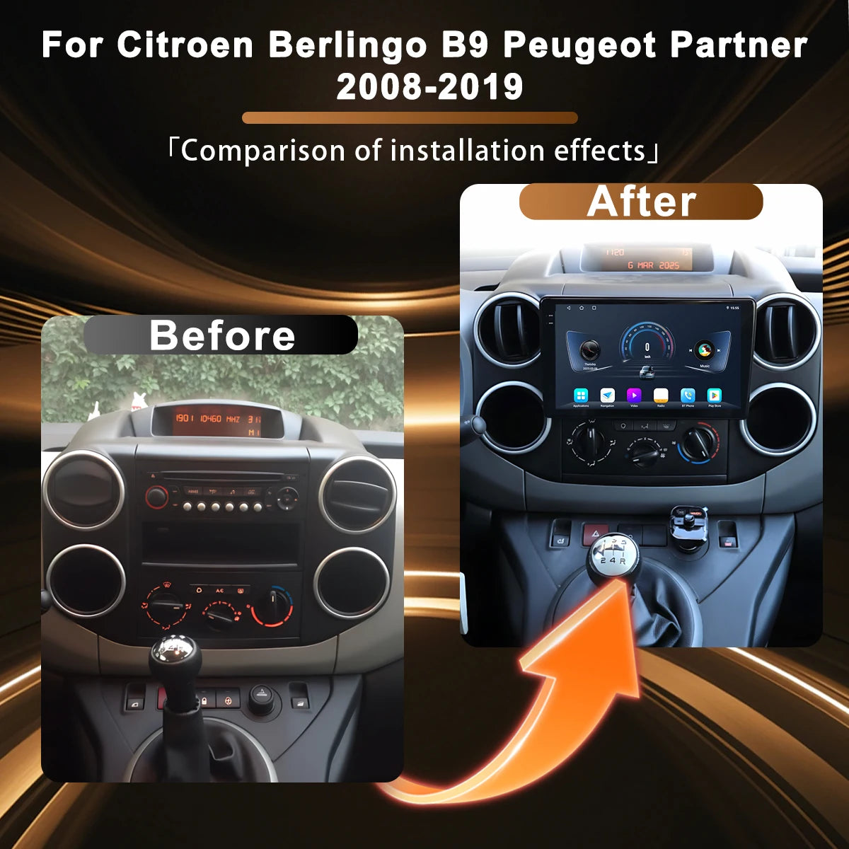 Car Multimedia Radio Player For Citroen Berlingo B9 Peugeot Partner 2008 - 2019 Carplay Auto Navigation GPS Stereo Android 16 BT