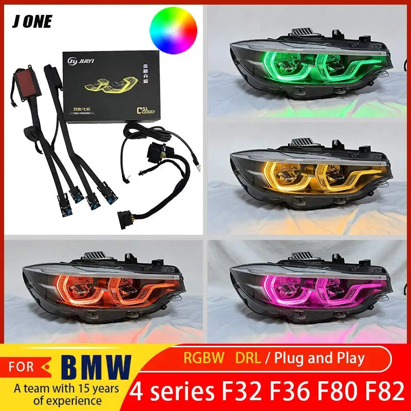 For BMW M3 M4 F80 F32 F36 F33 F82 RGBW DRL yellow red amber daytime running lights J ONE turn signal yellow light module