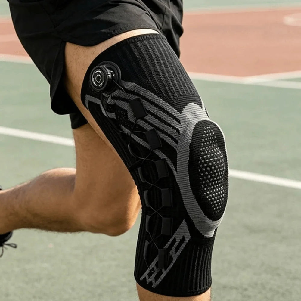 Professional Adjustable Knob knee pads Elastic Thin Sports Knee Brace Non-Slip Spring Support Shin Defender Basketball
