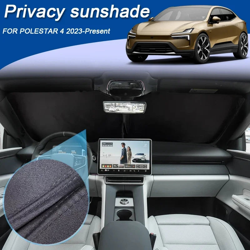 Car Black Window Privacy Sunshade Anti-UV Heat Insulation For POLESTAR 4 2023-Present Auto Protect Cover Interior Accessory