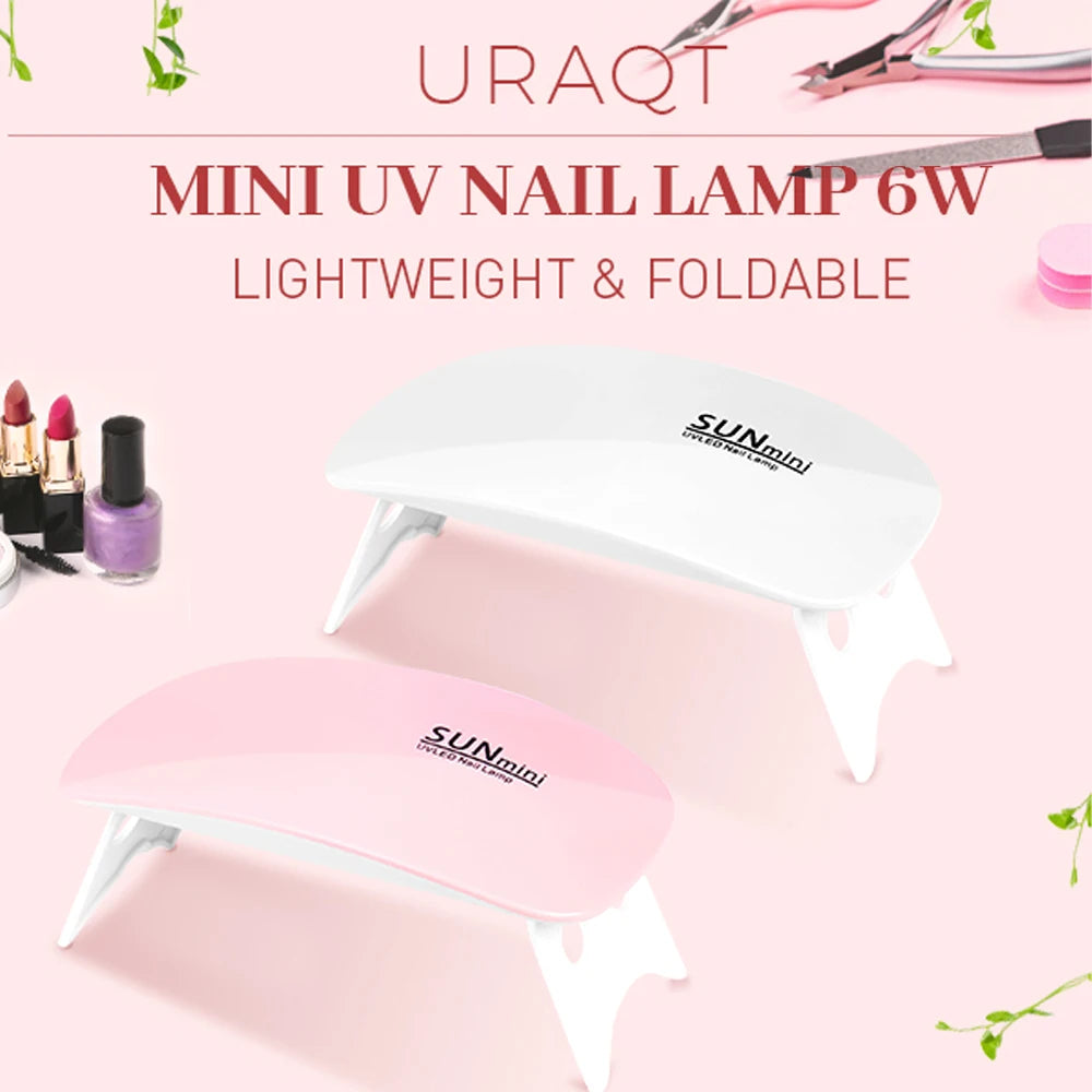 Mini UV LED Tırnak Kurutma Lambası 6W – Taşınabilir Jel Oje Kurutucu, 45s/60s Zamanlayıcı, USB Bağlantılı