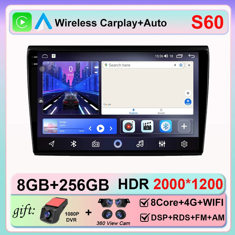 Android 16 For Fiat Bravo 198 2 II 2007 - 2014 2K QLED Stereo Car Radio Multimedia Video Player GPS 4G CarPlay