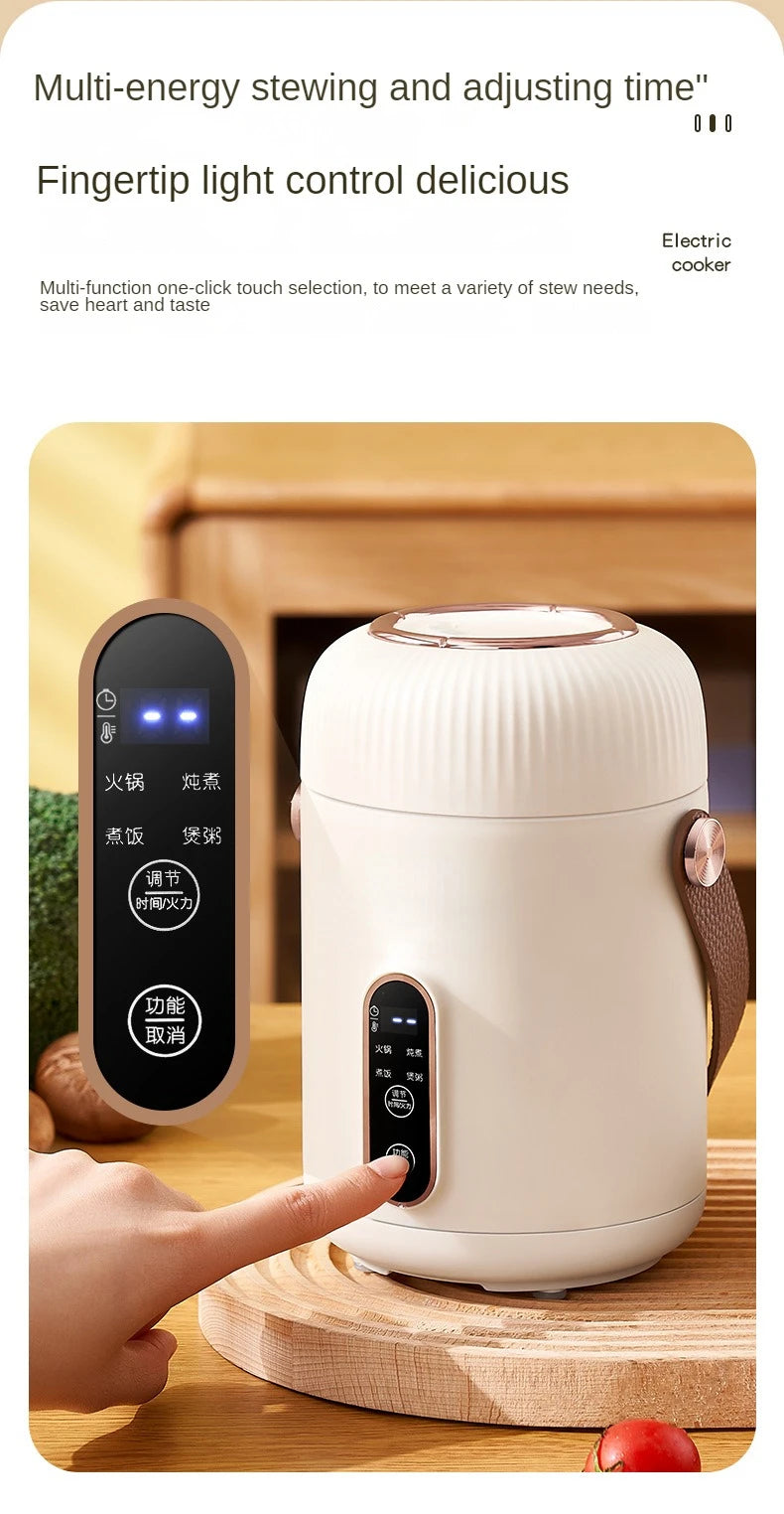 220V 900ML Elektrischer Kochbecher - Tragbarer Mini-Slow Cooker, Multifunktions-Kochmaschine, zum Kochen von Gelee und Pudding