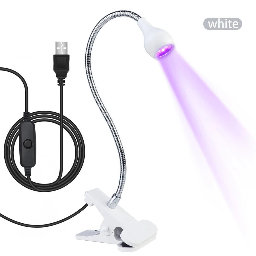 5W UV-Gelnagellampe – LED-UV-Licht mit Clip, flexiblem Schlauch, USB-Gel-Nagellacktrockner