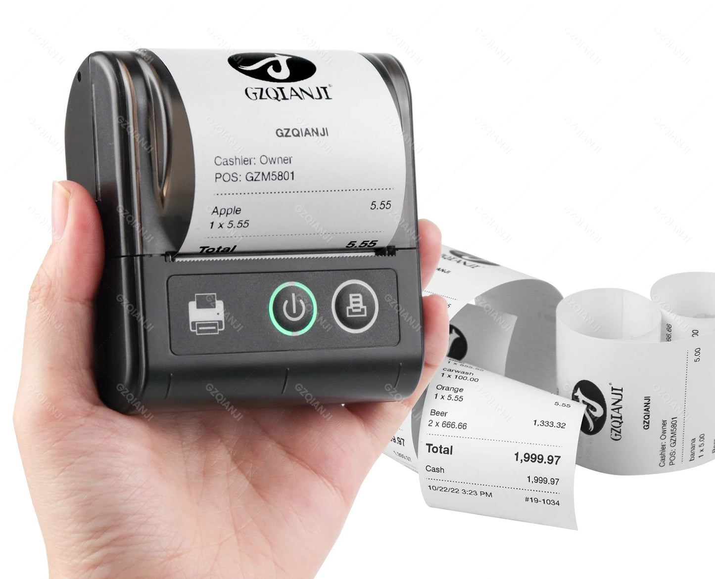 58-mm-Mini-Belegdrucker – Bluetooth, USB, kabelloser tragbarer POS-Drucker – kompatibel mit Android/iOS/PC