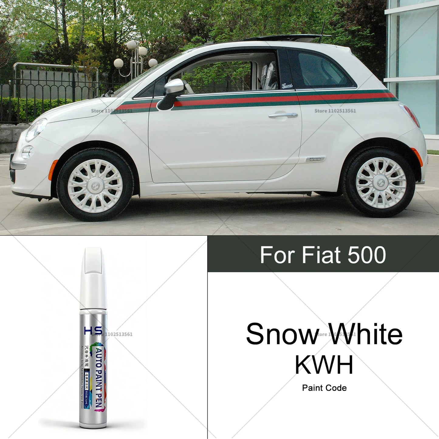For Fiat 500 Car Paint Repair Pen Touch Up Scratch Remover DIY Auto Accessories Black Red White Silver Grey Yellow Orange Brown