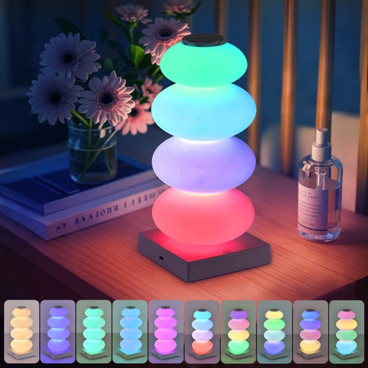 Şarj Edilebilir RGB LED Gece Lambası - 16 Renk, Dokunmatik, Masa Lambası, Yatak Odası/Bar/Parti Dekorasyonu